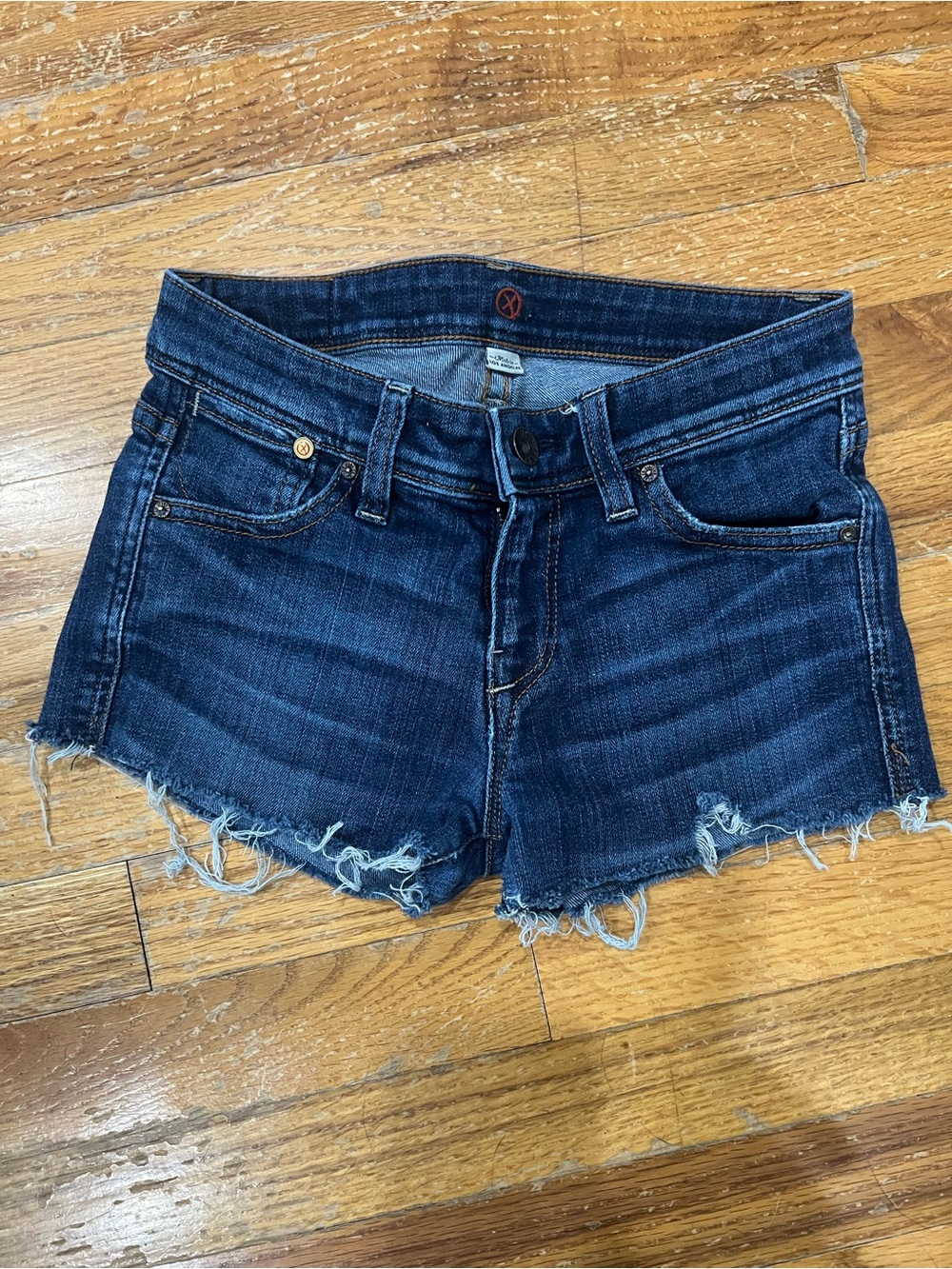 Sinclair Dark Indigo Distressed Denim Cutoff Shorts